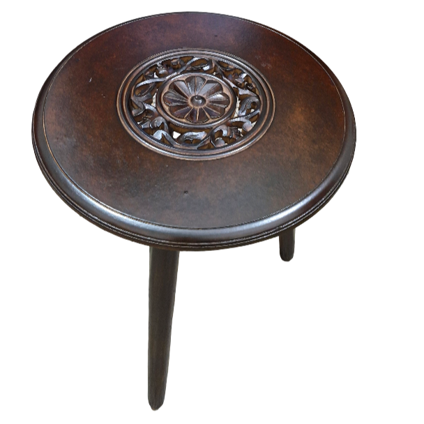 Wooden Carved Top Foldable Stool