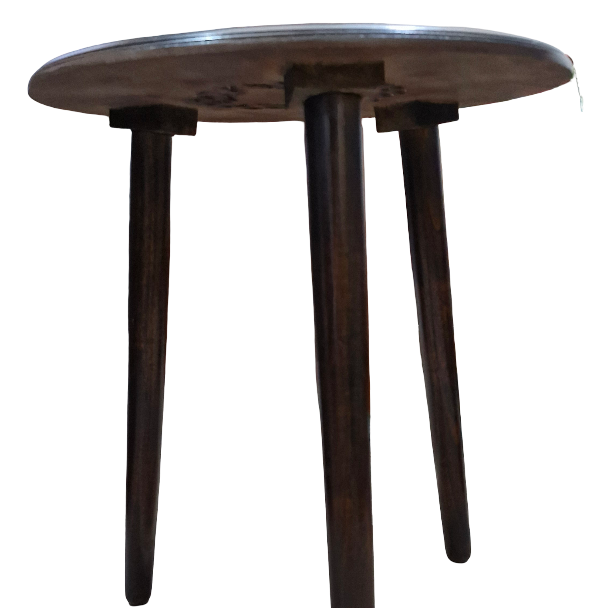 Wooden Carved Top Foldable Stool