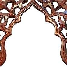 Antique Brown Wooden Jharokha | Wall Mirror Frame