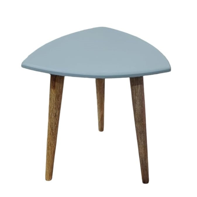 Wooden Stool with Triangle Top | Grey Accent Stool