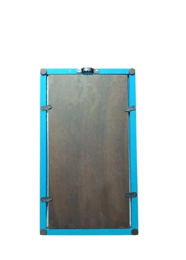 Set of 2 Blue Wooden Wall Hanging Mirror Frames