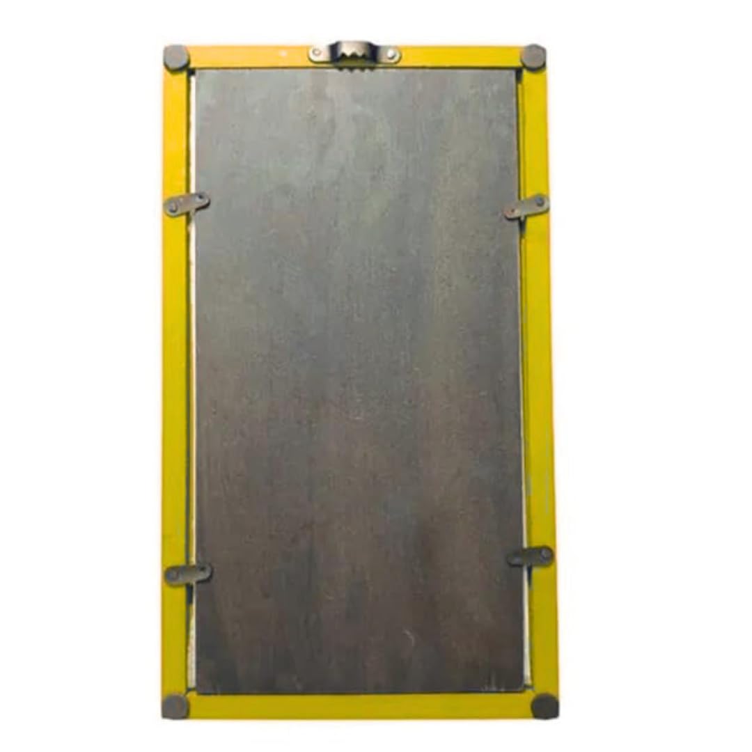 Set of 2 Yellow Wooden Wall Hanging Mirror Frames