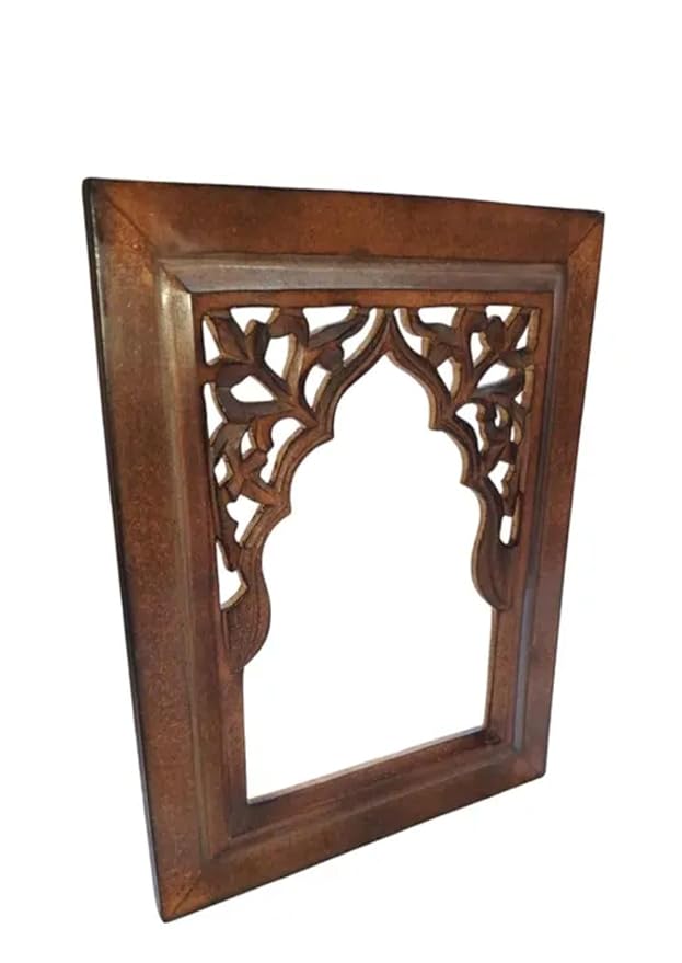 Antique Black Wooden Jharokha| Wall Mirror Frame