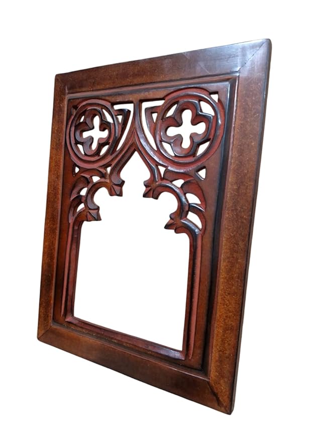 Antique Brown Wooden Jharokha | Wall Mirror Frame
