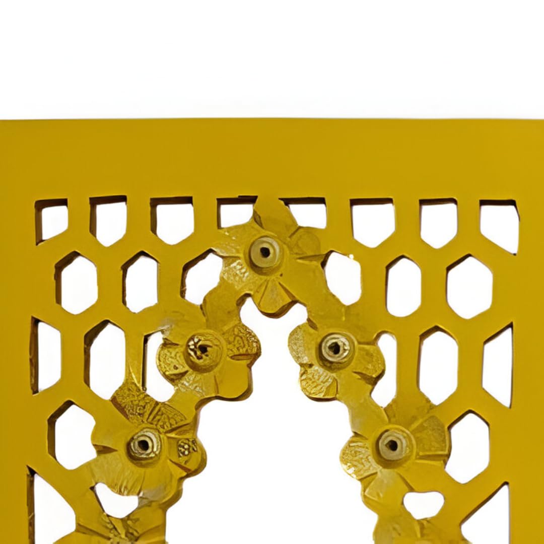 Set of 2 Yellow Wooden Wall Hanging Mirror Frames