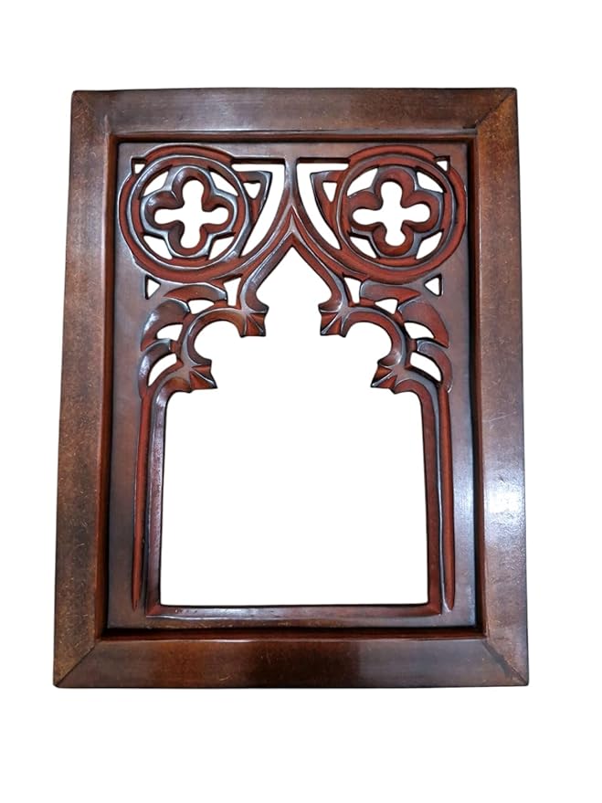 Antique Brown Wooden Jharokha | Wall Mirror Frame