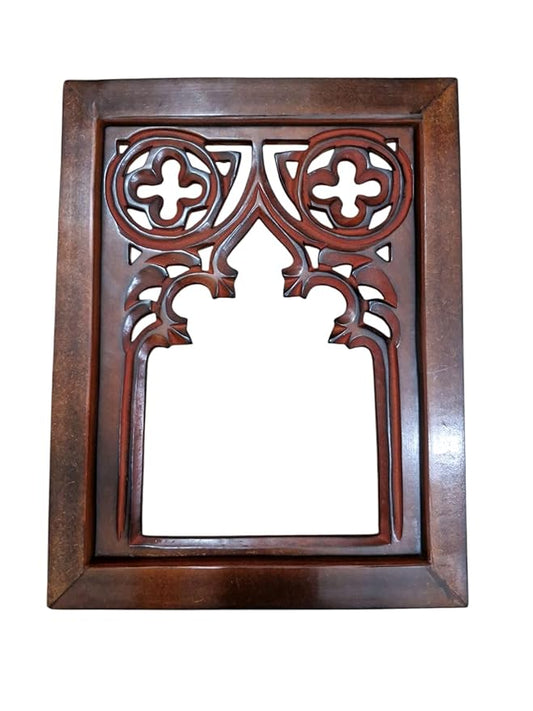 Antique Brown Wooden Jharokha | Wall Mirror Frame