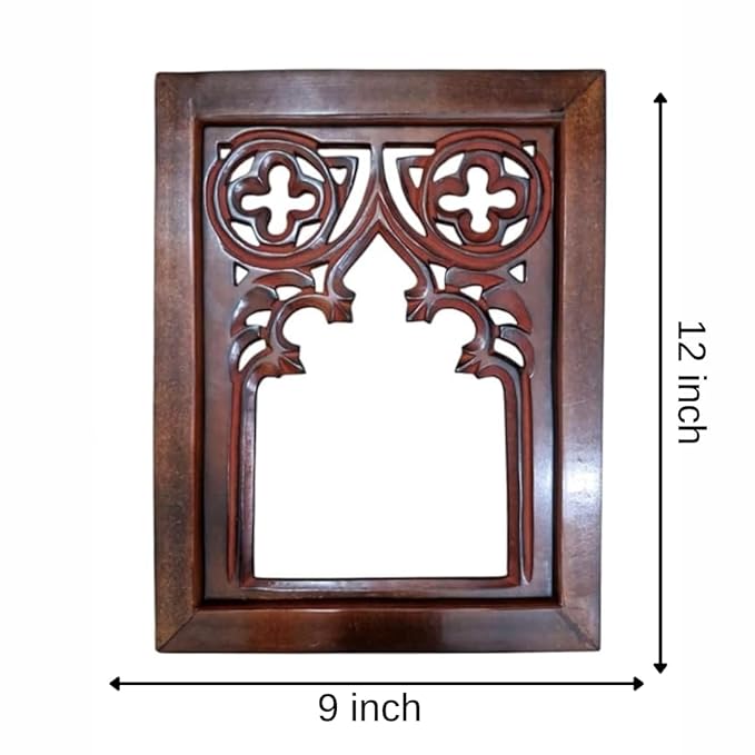 Antique Brown Wooden Jharokha | Wall Mirror Frame