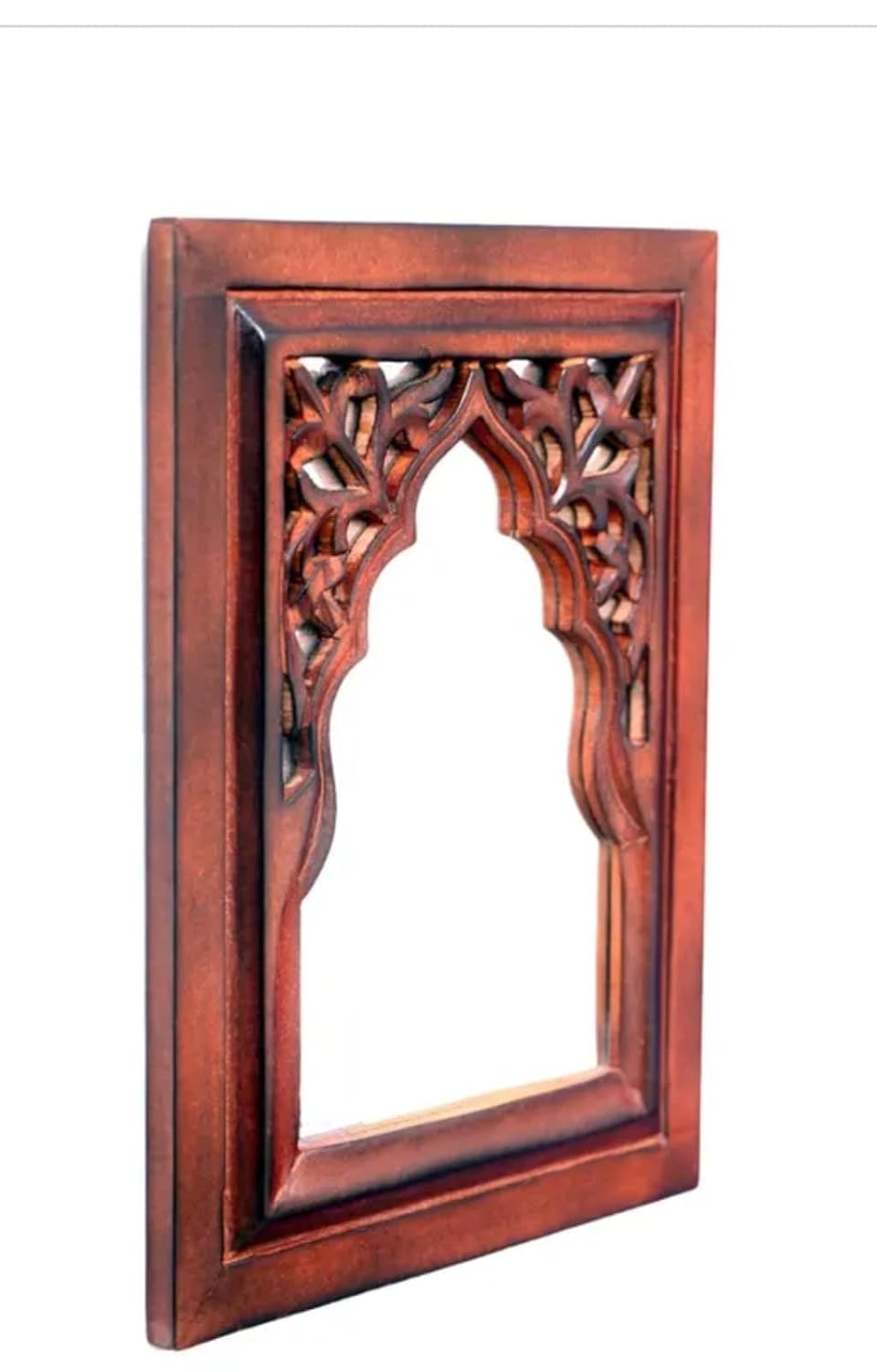 Antique Brown Wooden Jharokha | Wall Mirror Frame