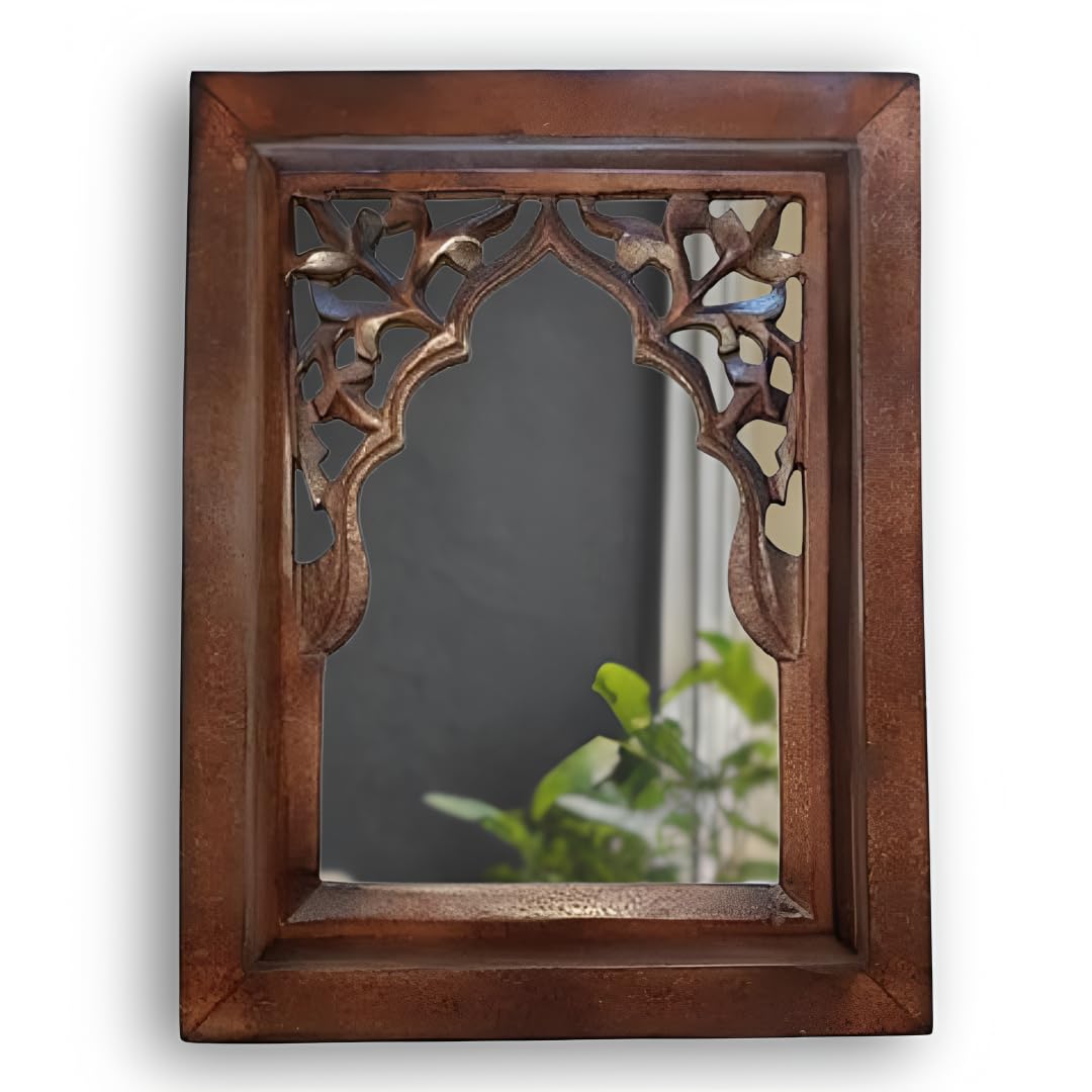 Antique Black Wooden Jharokha| Wall Mirror Frame