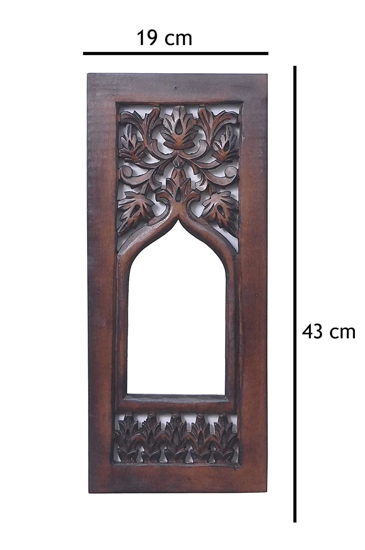 Set of 2 – Wooden Wall Hanging Jharoka with Inside Mirror
