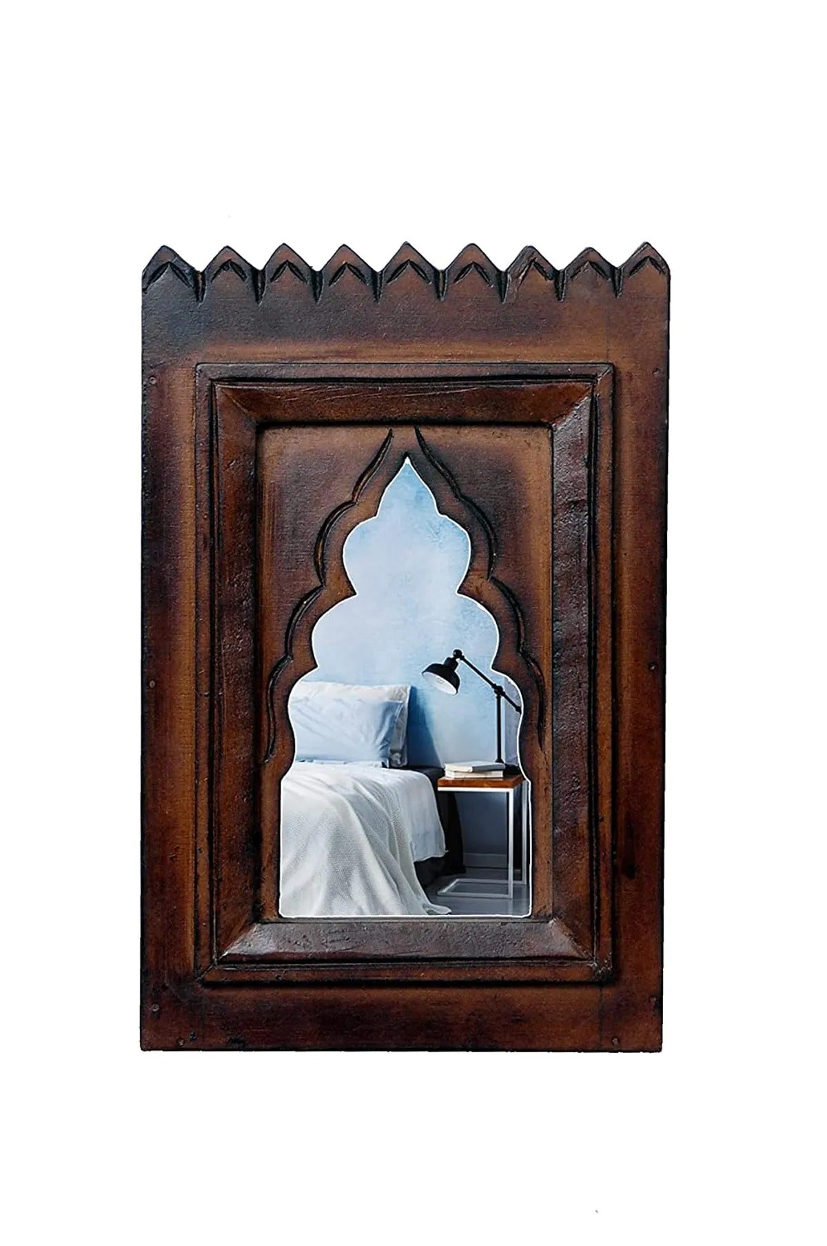 Wooden Wall Hanging Jharokha with Inside Mirror