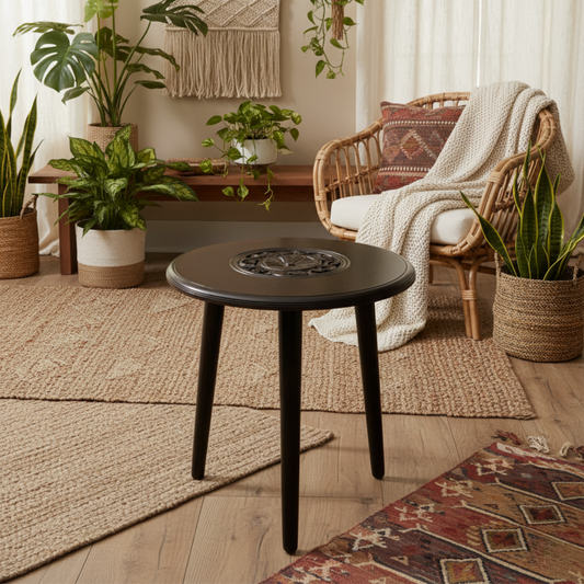 Wooden Carved Top Foldable Stool
