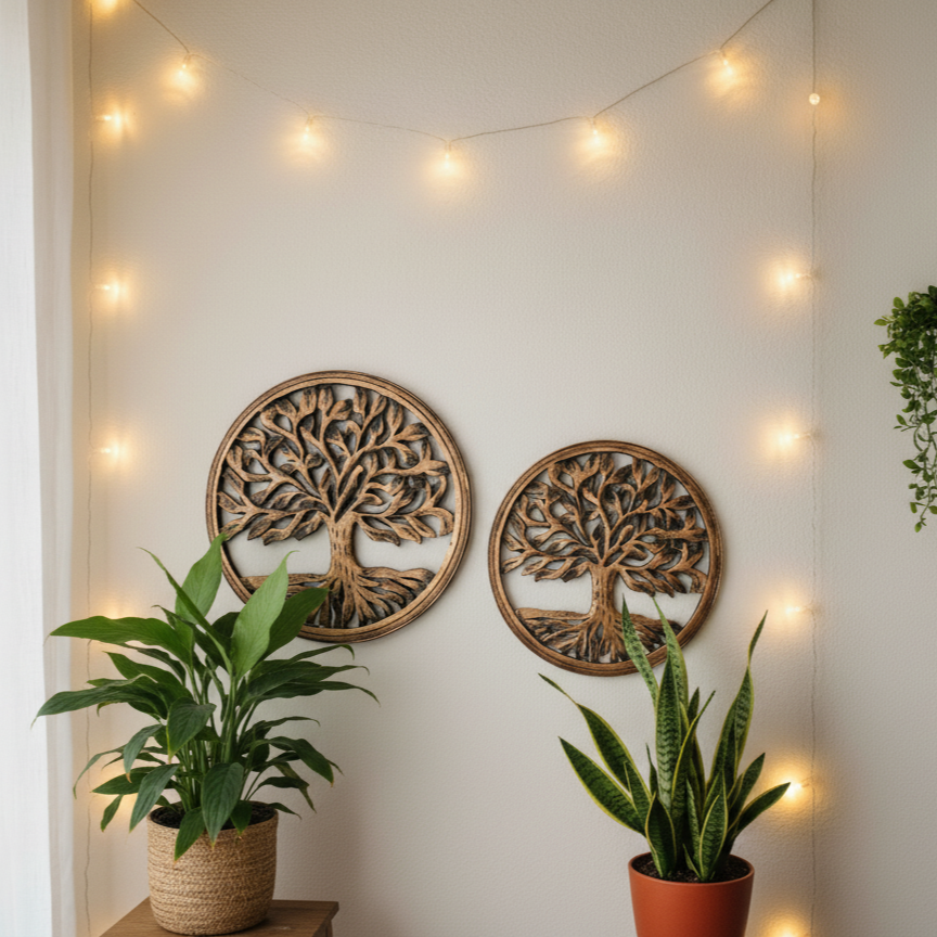 Set of 2 Wooden Wall Panels | Tree of Life