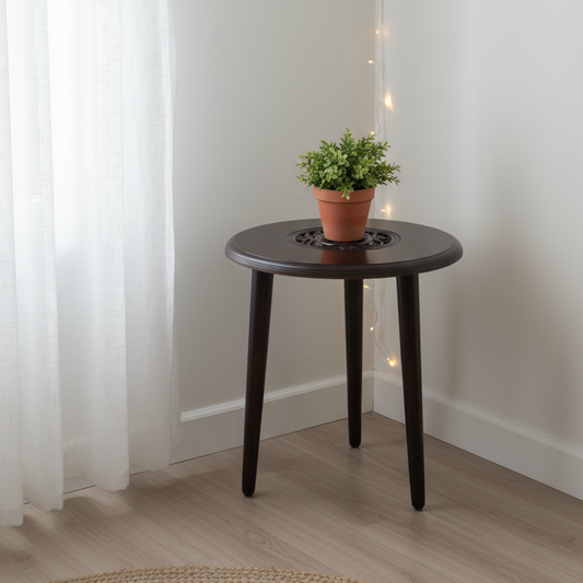 Wooden Carved Top Foldable Stool