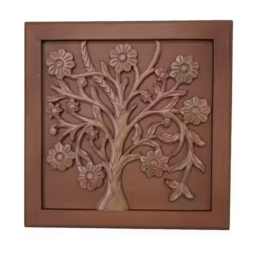 Hand Carved Wooden Wall Panel – Tree Design