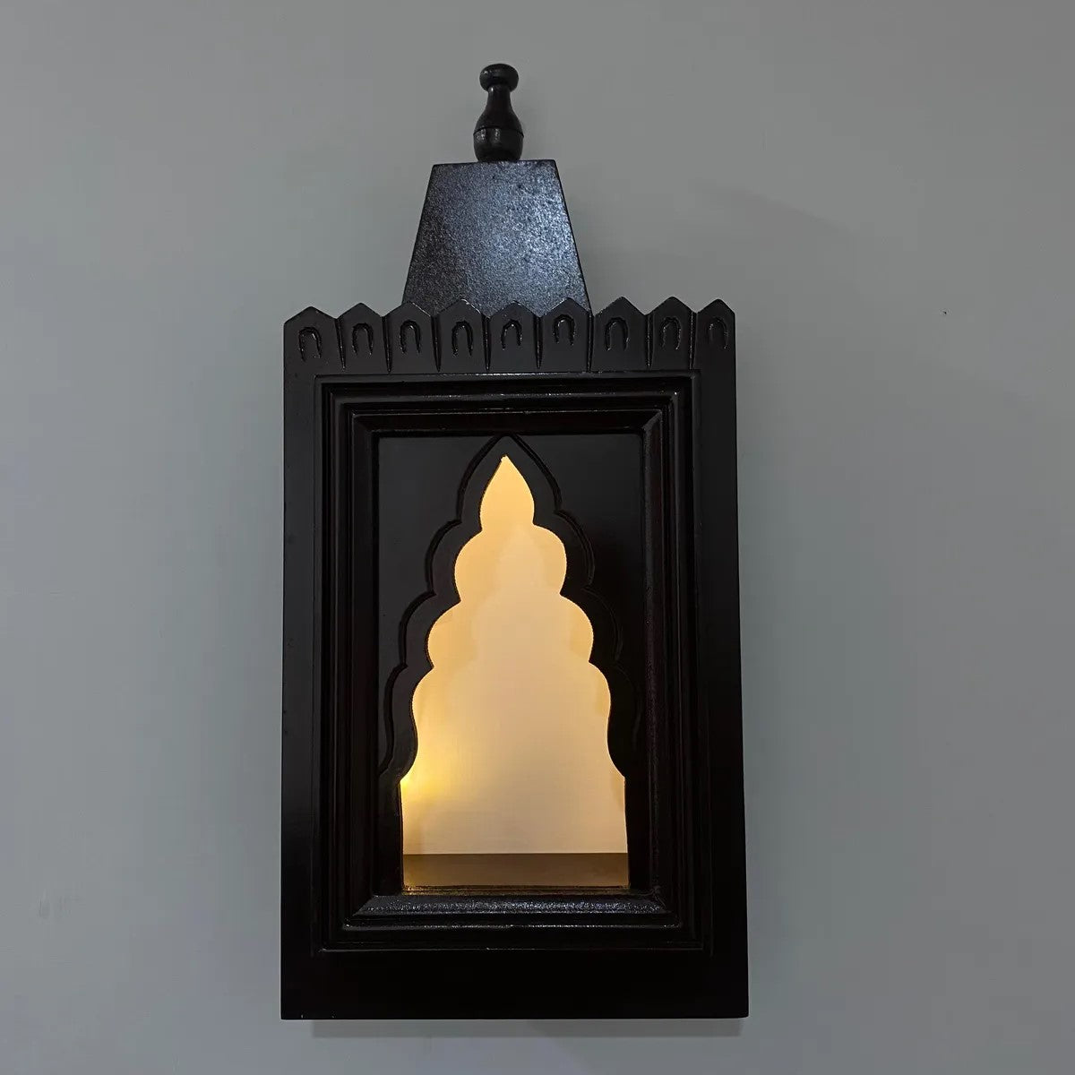 Wooden Pooja Stand with LED Spot Light